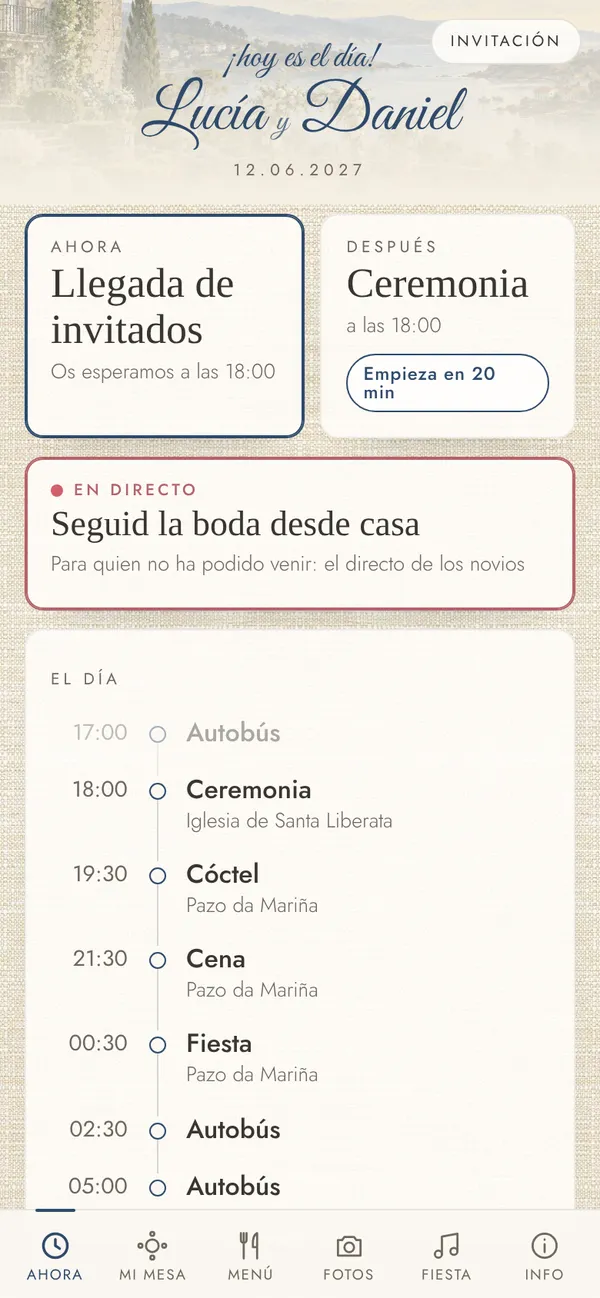 Qué toca ahora y directo