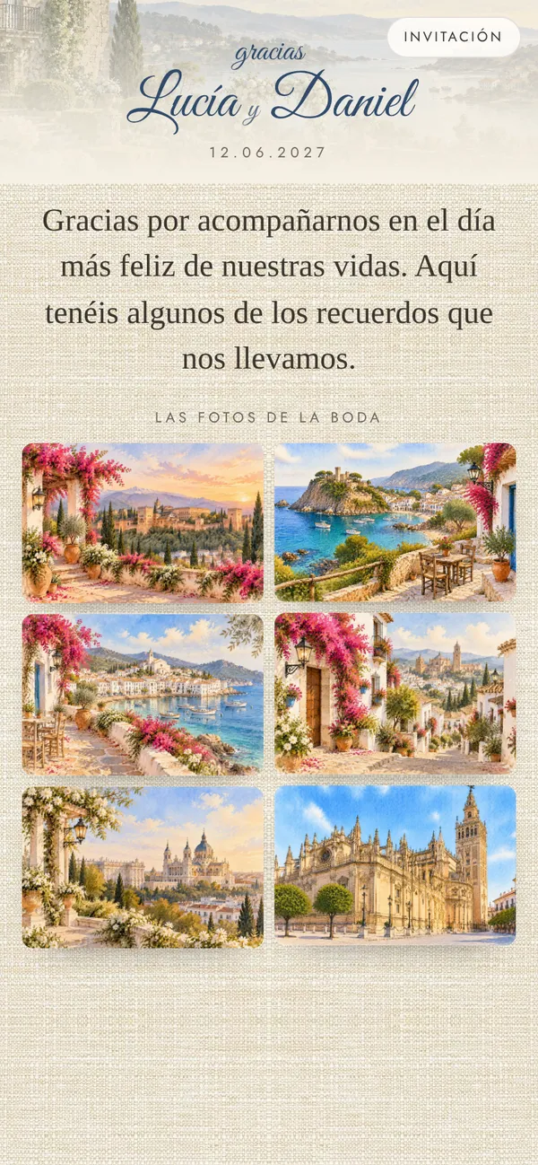 Página de gracias al día siguiente